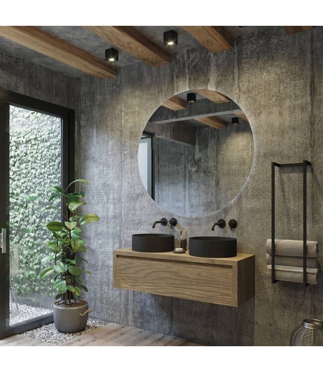 Gliss Design Ares Wastafelonderkast met topblad Ash Gray 120x45x35 cm 1 lade greeploos