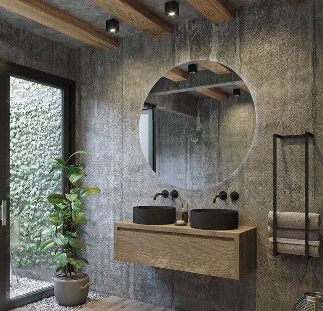 Gliss Design Ares Wastafelonderkast met topblad Ash Gray 120x45x35 cm 2 lade greeploos