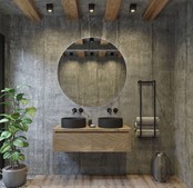 Gliss Design Ares Wastafelonderkast met topblad Ash Gray 120x45x35 cm 2 lade greeploos