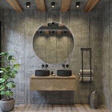 Gliss Design Ares Wastafelonderkast met topblad Ash Gray 120x45x35 cm 2 lade greeploos