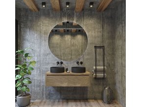 Gliss Design Ares Wastafelonderkast met topblad Ash Gray 120x45x35 cm 2 lade greeploos
