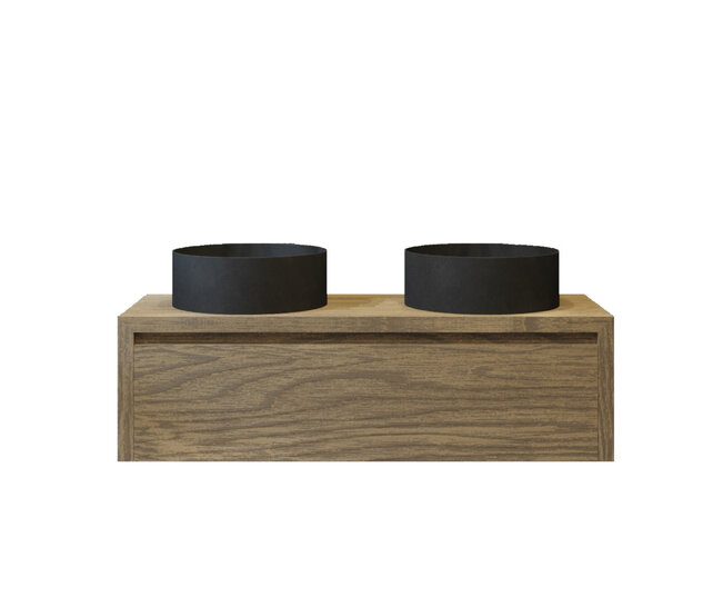 Gliss Design Ares Wastafelonderkast met topblad Ash Gray 120x45x35 cm 2 lade greeploos