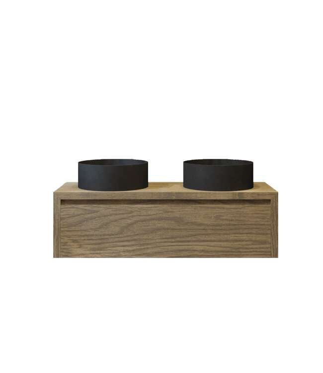 Gliss Design Ares Wastafelonderkast met topblad Ash Gray 120x45x35 cm 2 lade greeploos
