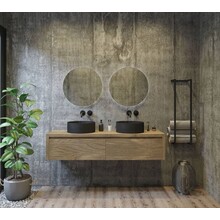 Gliss Design Ares Wastafelonderkast met topblad Ash Gray 160x45x35 cm 2 lade greeploos