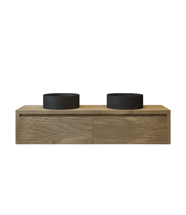 Gliss Design Ares Wastafelonderkast met topblad Ash Gray 160x45x35 cm 2 lade greeploos