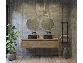 Gliss Design Ares Wastafelonderkast met topblad Ash Gray 180x45x35 cm 2 lade greeploos