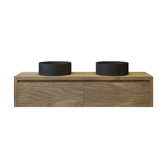 Gliss Design Ares Wastafelonderkast met topblad Ash Gray 180x45x35 cm 2 lade greeploos