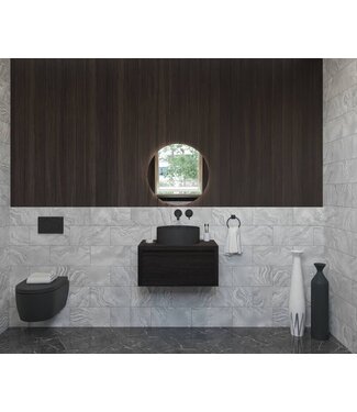 GLISS DESIGN Gliss Design Ares Wastafelonderkast met topblad Charcoal 60x45x35 cm 1 lade greeploos