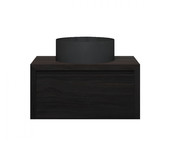 Gliss Design Ares Wastafelonderkast met topblad Charcoal 60x45x35 cm 1 lade greeploos