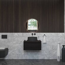 Gliss Design Ares Wastafelonderkast met topblad Charcoal 70x45x35 cm 1 lade greeploos