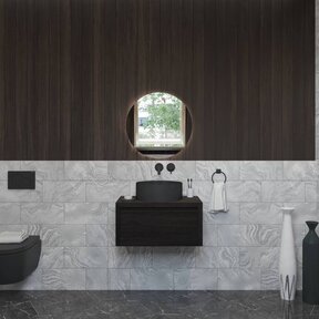 Gliss Design Ares Wastafelonderkast met topblad Charcoal 70x45x35 cm 1 lade greeploos