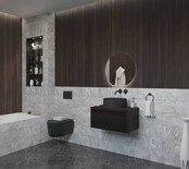 Gliss Design Ares Wastafelonderkast met topblad Charcoal 70x45x35 cm 1 lade greeploos