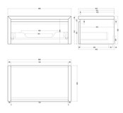 Gliss Design Ares Wastafelonderkast met topblad Charcoal 80x45x35 cm 1 lade greeploos
