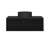 Gliss Design Ares Wastafelonderkast met topblad Charcoal 90x45x35 cm 1 lade greeploos