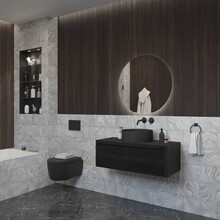 Gliss Design Ares Wastafelonderkast met topblad Charcoal 90x45x35 cm 1 lade greeploos