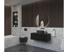 Gliss Design Ares Wastafelonderkast met topblad Charcoal 90x45x35 cm 1 lade greeploos