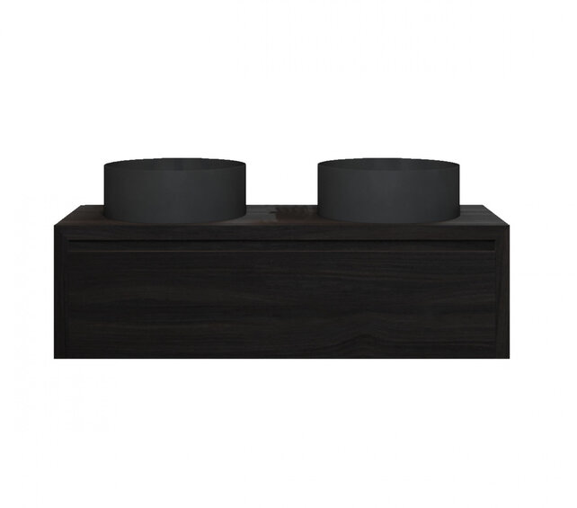 Gliss Design Ares Wastafelonderkast met topblad Charcoal 120x45x35 cm 1 lade greeploos