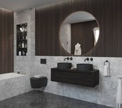 Gliss Design Ares Wastafelonderkast met topblad Charcoal 120x45x35 cm 1 lade greeploos