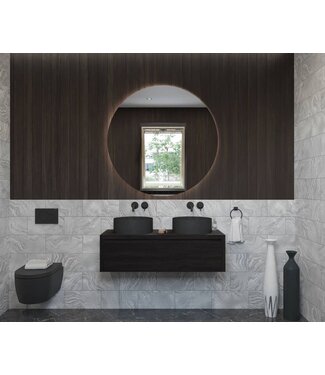 GLISS DESIGN Gliss Design Ares Wastafelonderkast met topblad Charcoal 120x45x35 cm 1 lade greeploos