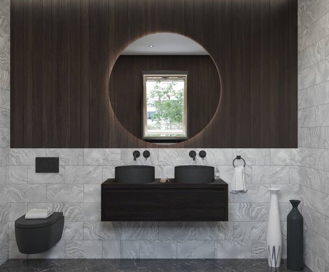 Gliss Design Ares Wastafelonderkast met topblad Charcoal 120x45x35 cm 1 lade greeploos