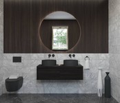 Gliss Design Ares Wastafelonderkast met topblad Charcoal 120x45x35 cm 2 lades greeploos