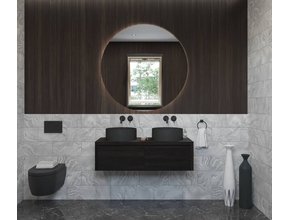 Gliss Design Ares Wastafelonderkast met topblad Charcoal 120x45x35 cm 2 lades greeploos