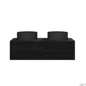 Gliss Design Ares Wastafelonderkast met topblad Charcoal 120x45x35 cm 2 lades greeploos