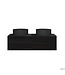 Gliss Design Ares Wastafelonderkast met topblad Charcoal 120x45x35 cm 2 lades greeploos
