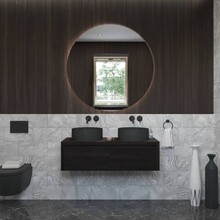 Gliss Design Ares Wastafelonderkast met topblad Charcoal 140x45x35 cm 2 lades greeploos