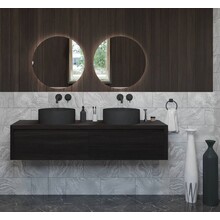 Gliss Design Ares Wastafelonderkast met topblad Charcoal 160x45x35 cm 2 lades greeploos