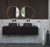 Gliss Design Ares Wastafelonderkast met topblad Charcoal 180x45x35 cm 2 lades greeploos