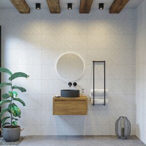 Gliss Design Ares Wastafelonderkast met topblad Castle Brown 60x45x35 cm 1 lade greeploos