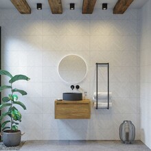 Gliss Design Ares Wastafelonderkast met topblad Castle Brown 80x45x35 cm 1 lade greeploos