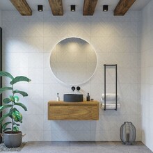 Gliss Design Ares Wastafelonderkast met topblad Castle Brown 90x45x35 cm 1 lade greeploos