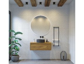 Gliss Design Ares Wastafelonderkast met topblad Castle Brown 90x45x35 cm 1 lade greeploos