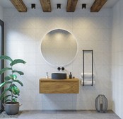 Gliss Design Ares Wastafelonderkast met topblad Castle Brown 100x45x35 cm 1 lade greeploos