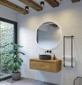 Gliss Design Ares Wastafelonderkast met topblad Castle Brown 100x45x35 cm 1 lade greeploos