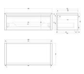 Gliss Design Ares Wastafelonderkast met topblad Castle Brown 100x45x35 cm 1 lade greeploos