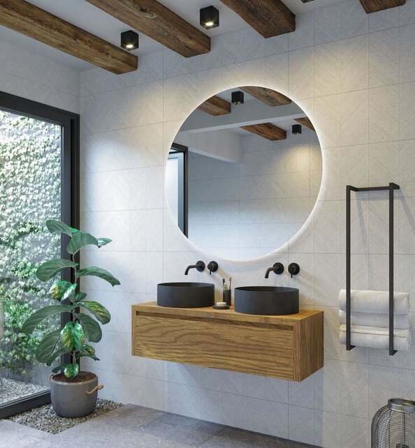 Gliss Design Ares Wastafelonderkast met topblad Castle Brown 120x45x35 cm 1 lade greeploos