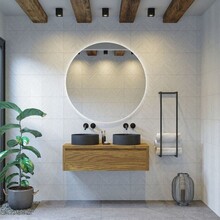 Gliss Design Ares Wastafelonderkast met topblad Castle Brown 120x45x35 cm 1 lade greeploos