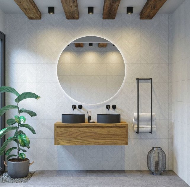 Gliss Design Ares Wastafelonderkast met topblad Castle Brown 120x45x35 cm 1 lade greeploos