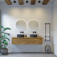 Gliss Design Ares Wastafelonderkast met topblad Castle Brown 120x45x35 cm 2 lades greeploos