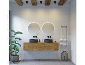 Gliss Design Ares Wastafelonderkast met topblad Castle Brown 180x45x35 cm 2 lades greeploos