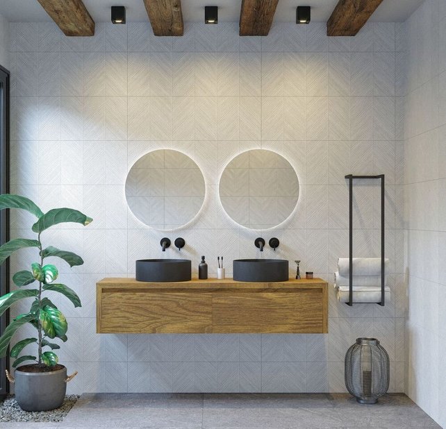 Gliss Design Ares Wastafelonderkast met topblad Castle Brown 180x45x35 cm 2 lades greeploos