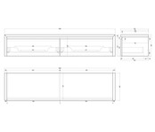 Gliss Design Ares Wastafelonderkast met topblad Corn Silk 180x45x35 cm 2 lades greeploos