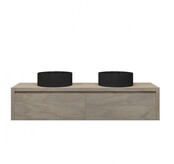 Gliss Design Ares Wastafelonderkast met topblad Corn Silk 180x45x35 cm 2 lades greeploos