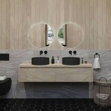 Gliss Design Ares Wastafelonderkast met topblad Corn Silk 180x45x35 cm 2 lades greeploos