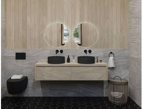 Gliss Design Ares Wastafelonderkast met topblad Corn Silk 180x45x35 cm 2 lades greeploos