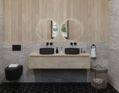 Gliss Design Ares Wastafelonderkast met topblad Corn Silk 160x45x35 cm 2 lades greeploos