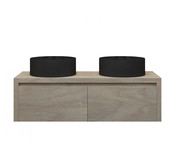 Gliss Design Ares Wastafelonderkast met topblad Corn Silk 120x45x35 cm 2 lades greeploos